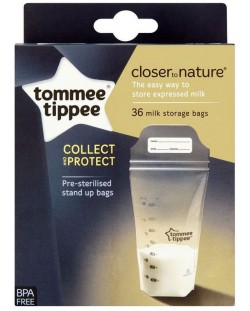 Set pungi pentru stocare lapte matern, Tommee Tippee - Closer to Nature, 350 ml, 36 buc.