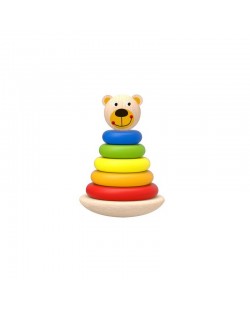 Ursulet din lemn cu cercuri Tooky Toy - Bear