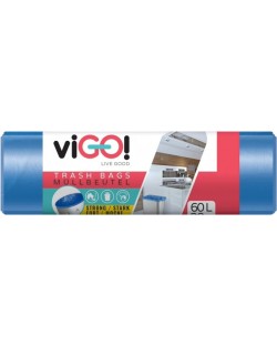 Saci de gunoi viGO! - Standard, 60 l, 28 buc, albastru