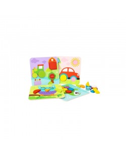 Puzzle din lemn 4 in 1 Tooky Toy