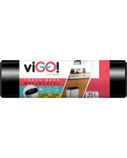 Saci de gunoi viGO! - Standard, 35 l, 50 buc, negru