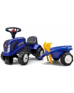 Tractor cu remorca, galeata si lopata Falk - Albastru deschis