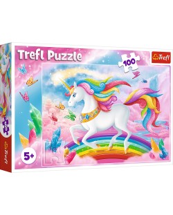 Puzzle Trefl de 100 piese - Lumea de cristal a unicornilor