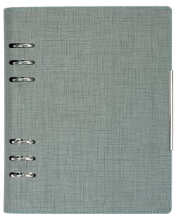 Caiet-agenda din piele Trend А5 - Albastra, cu inele si mecanism