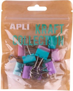 Clips metalici colorați Apli Kraft Collection - 19 mm, 12 bucăți 