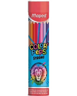 Creioane colorate  Maped Color Peps - 24 culori, in tub metalic
