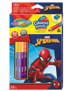 Creioane colorate Colorino - Marvel Spider-Man, 24 culori si ascutitoare
