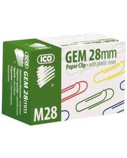 Clips de hartie color Ico - M28, 28 mm, 100 bucati