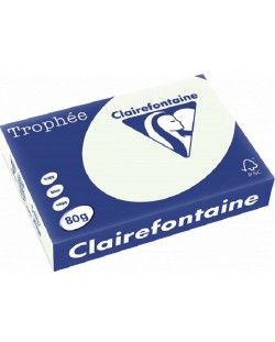 Hârtie color pentru copiator Clairefontaine - A4, 80 g/m2, 100 de coli, verde pal