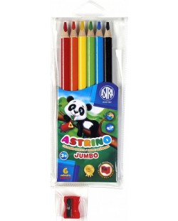 Creioane colorate Astra - 6 culori + ascutitoare cadou