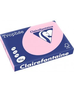 Hârtie color pentru copiator Clairefontaine - A4, 80 g/m2, 100 de coli, roz