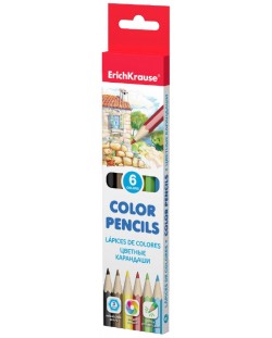 Creioane colorate Erich Krause - Hexagonale, 6 culori	