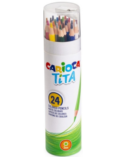 Creioane colorate Carioca Tita - 24 culori + ascutitoare