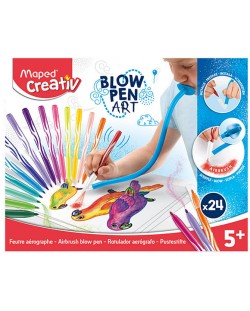 Set creativ Maped Creativ - Blow Pen Art, 31 piese