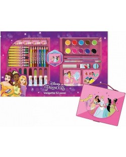 Set creativ IMC Toys - Disney Princess, servietă, 52 piese