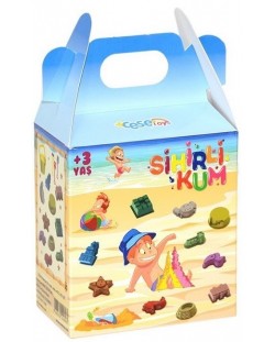 Set de creatie Cese Toys - Nisip kinetic, 2 culori, cu forme