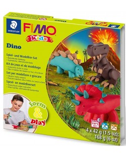 Set lut polimeric Staedtler Fimo Kids - Dino, 4 x 42 g