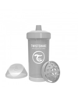 Cana cu adaptor pentr copii Twistshake Kid Cup - Gri, 360 ml
