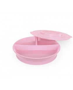 Castron compartimentat Twistshake Plates Pastel - Розова, 6luni+