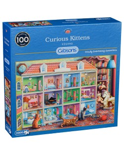 Puzzle Gibsons de 1000 piese - Curious Kittens