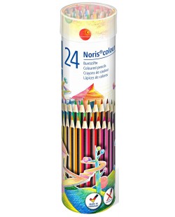 Creioane colorate Staedtler Noris Colour 185 - 24 culori, in tub metalic