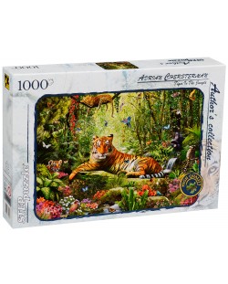 Puzzle Step Puzzle de 1000 piese - Tigru in jungla, Adrian Chesterman