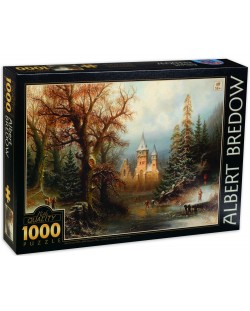 Puzzle D-Toys de 1000 piese - Peisaj romantic de iarna cu castel, Albert Bredov