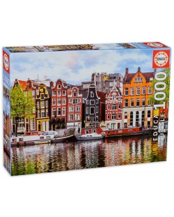Puzzle  Educa de 1000 piese - Casele strambe din Amsterdam