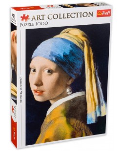Puzzle Trefl de 1000 piese - Fata cercei de perle, Johannes Vermeer