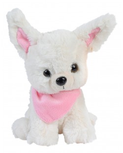 Jucarie de plus Morgenroth Plusch - Catel Chihuahua, alb cu prosop roz, 22 cm