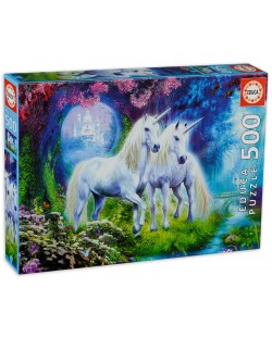 Puzzle Educa de 500 piese - Unicorni in padure