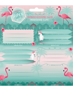 Etichete scolare  Ars Una Pink Flamingo - 18 bucati