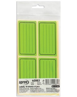 Etichete școlare Spree - verde neon, 40 de bucăți