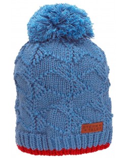 Pălărie de iarnă din lână cu pompon Sterntaler - 55 cm, 4-6 ani, albastru