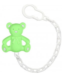 Lanț de suzete Wee Baby - Jucărie, ursuleț verde 