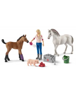 Set figurine Schleich Farm World - Veterinar in vizita