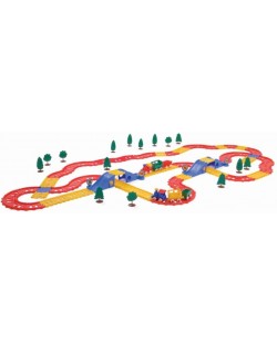 Viking Toys - Linie de tren cu poduri, 100 de piese