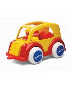 Taxi cu 2 bărbați Viking Toys, 25 cm, cu cutie de cadou, galben