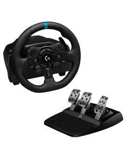 Volan cu pedale Logitech - G923, PS4/PS5/PC, negru
