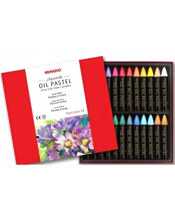 Mungyo MAO Watercolour Oil Crayons - 24 bucăți, metalic