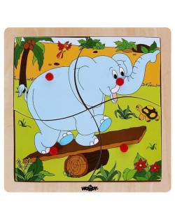 Puzzle Woody - Pui de elefant