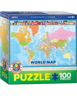 Puzzle Eurographics de 100 piese - Harta lumii