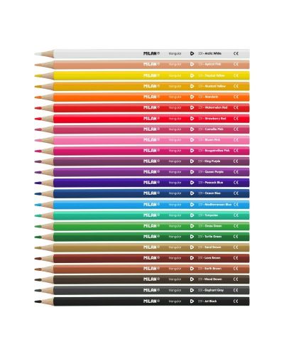 Set creioane colorate Milan - Triunghiulare, 24 culori - 2
