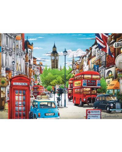 Puzzle Trefl de 1000 piese - Strada in Londra, Hiro Tanikawa - 2