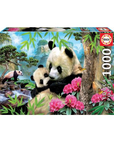 Puzzle Educa din 1000 de piese - Ursi panda - 1