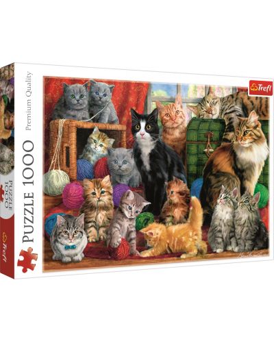Puzzle Trefl de 1000 piese - Intalnirea pisicilor, Marcello Corti - 1