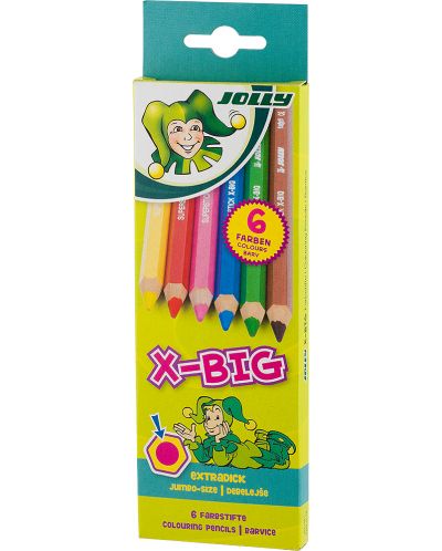 Set creioane colorate Jolly X-Big - 6 culori - 1