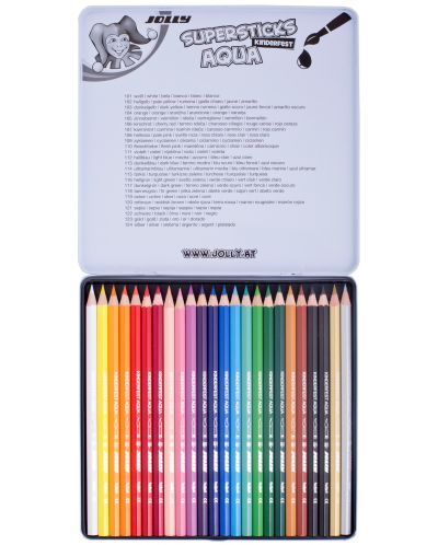 Creioane acuarele colorate Jolly Kinder Aqua - 24 de culori - 2
