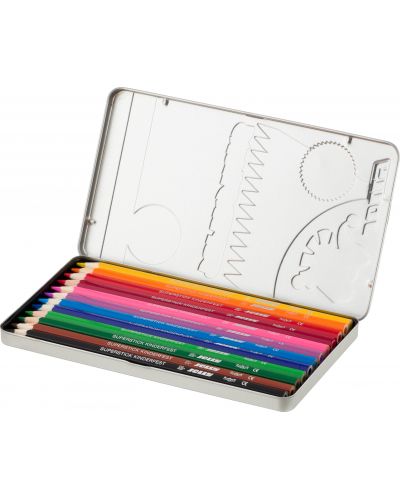 Creioane de culoare JOLLY Kinderfest Classic -12 culori, in cutie metalica - 2