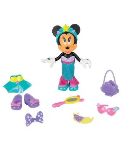 Papusa IMC Toys Disney - Minnie Mouse, sirena, 15 cm - 3